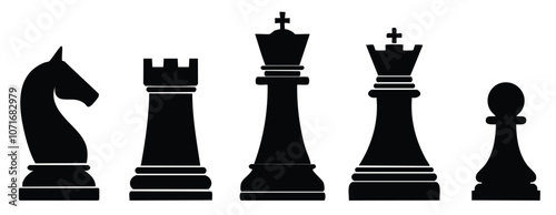 set of chess figures vector object