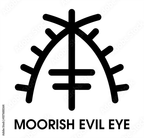 Moorish evil eye. A Moorish symbol that is considered a talisman against the "evil eye". Logo, sign, icon, symbol