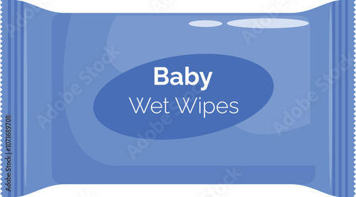 Baby wet wipes in a blue package offer a practical and hygienic solution for cleaning