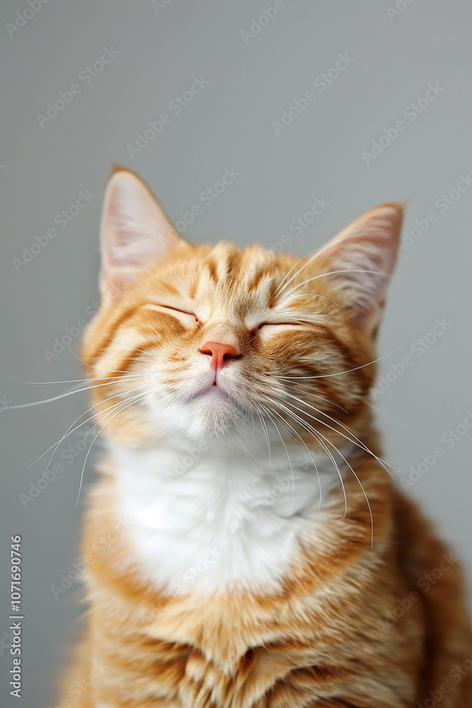 Obraz premium Cute cat with a funny expression, cute cat picture.