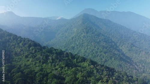 Lush green mountain ridges