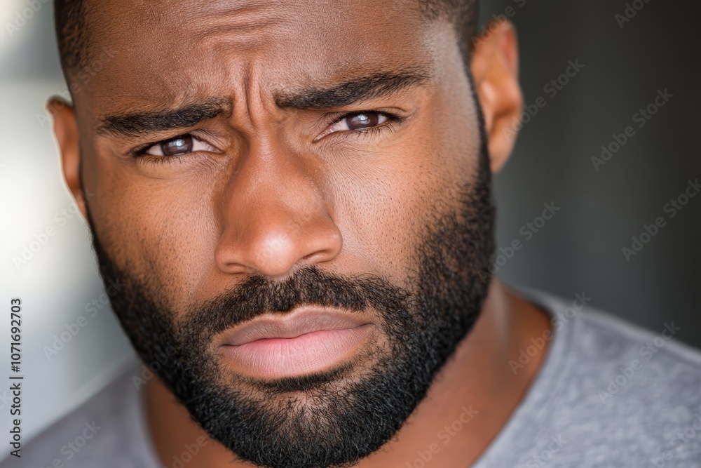 Fototapeta premium A close up of a man with a beard looking at the camera