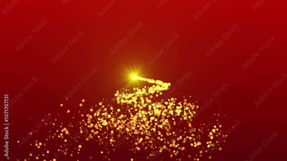 Christmas tree background - merry Christmas with Particles sparks dots glitter 