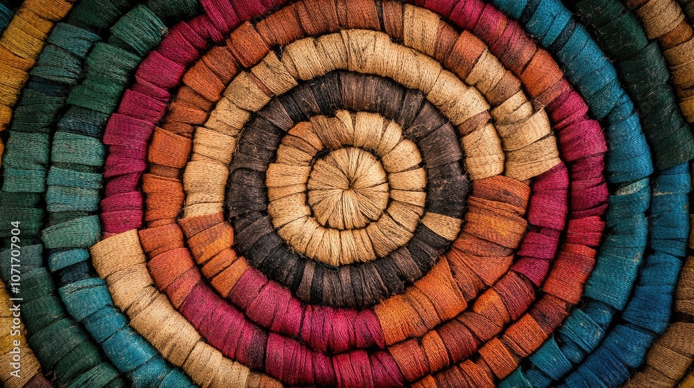 Fototapeta premium Colorful Circular Textile Pattern for Home Decor