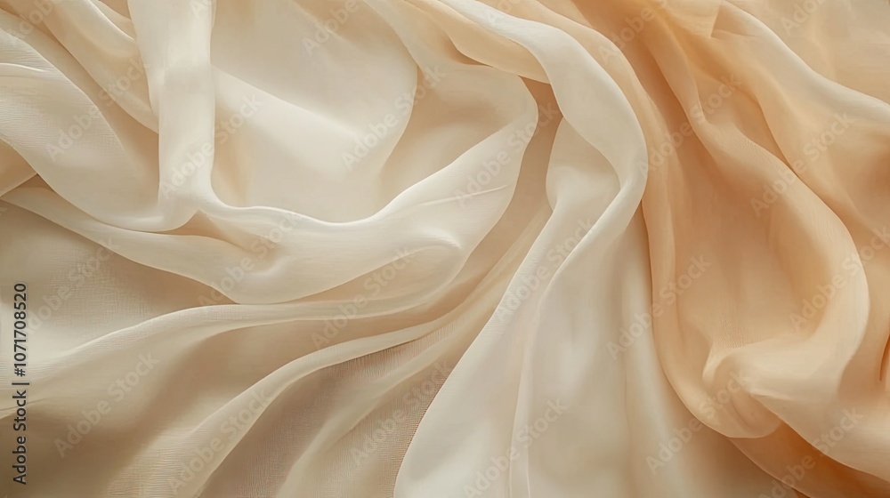 Obraz premium Soft Draped Fabric Texture in Neutral Tones