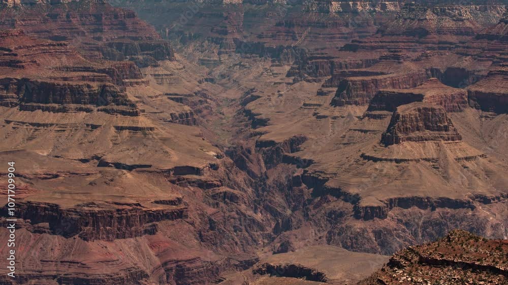 Grand Canyon Bright Angel Canyon from South Rim Telephoto Time Lapse Pan L Arizona USA