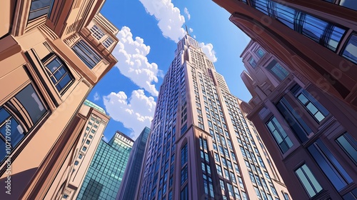 Wallpaper Mural Towering Art Deco Skyscrapers with Chevron Windows Torontodigital.ca