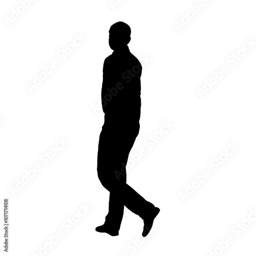 Obraz na płótnie silhouette of a person walking w salonie