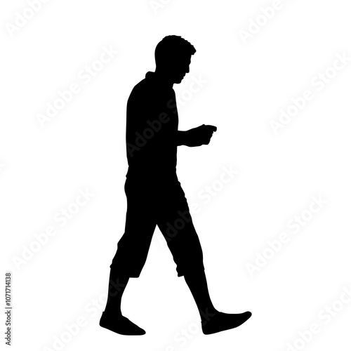 Obraz na płótnie silhouette of a person walking w salonie