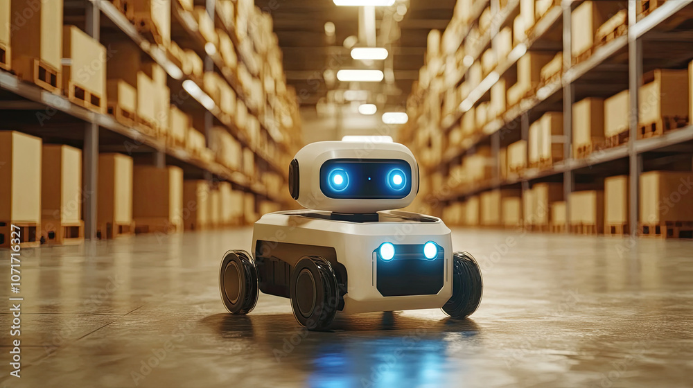 Obraz premium Automated walking robot for intelligent warehouse