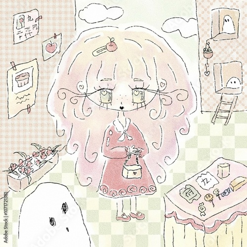 Obraz na plátně pastel girl illustrations