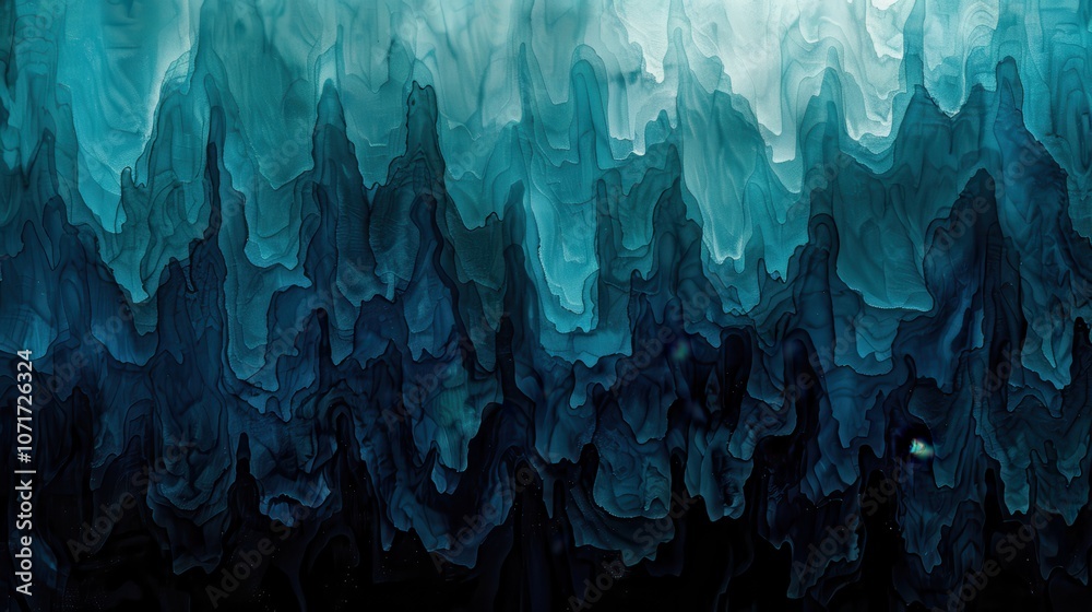 Naklejka premium Abstract swirling patterns in shades of blue and black, evoking a sense of depth and fluidity.
