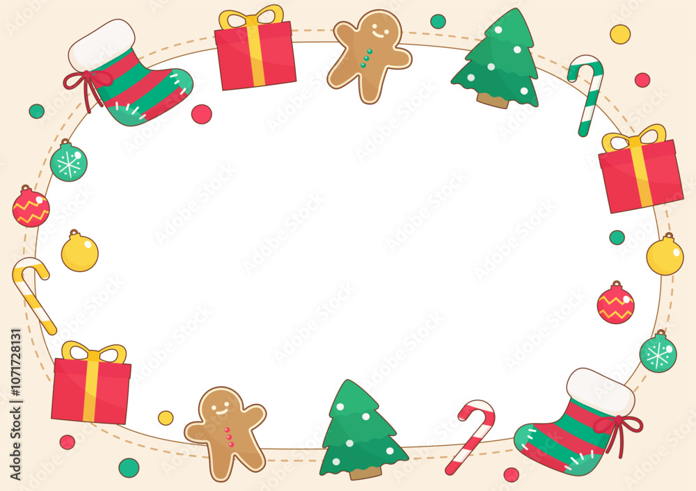 Obraz premium red christmas ornament frame 2