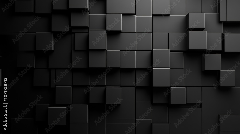 Abstract Black Cube Wall Pattern Abstract Black Cube Wall Pattern