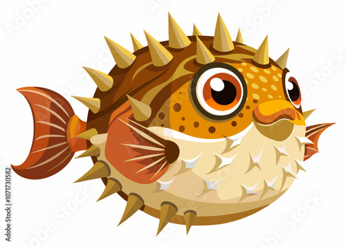 Porcupinefish vector on white background