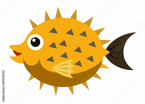 Porcupinefish vector on white background