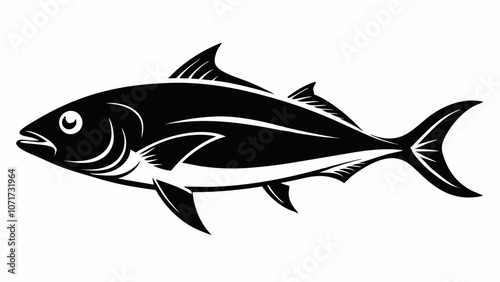 Mahi-mahi vector silhouette black on white background