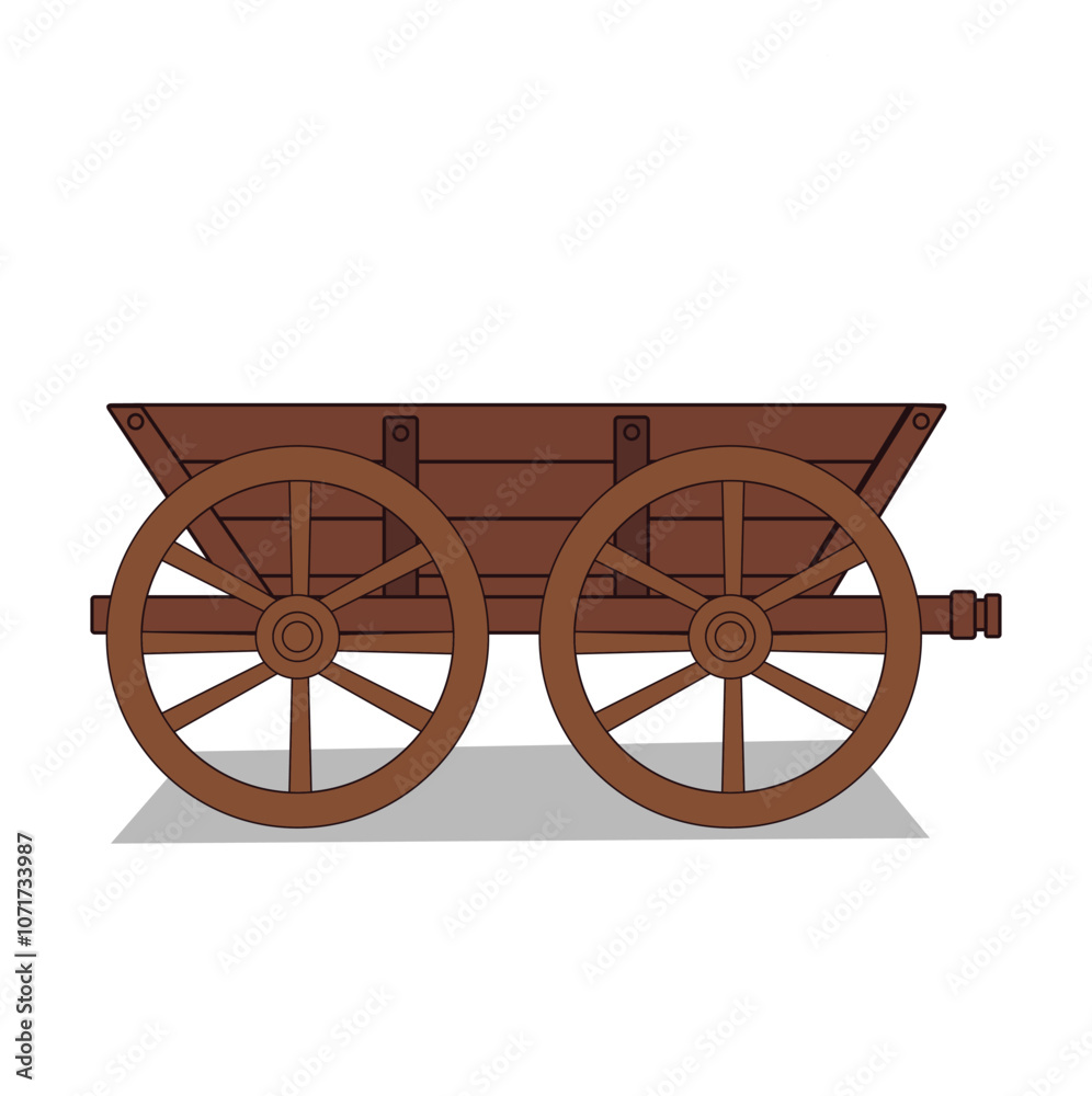 Fototapeta premium A Wooden Cart Vector Illustration