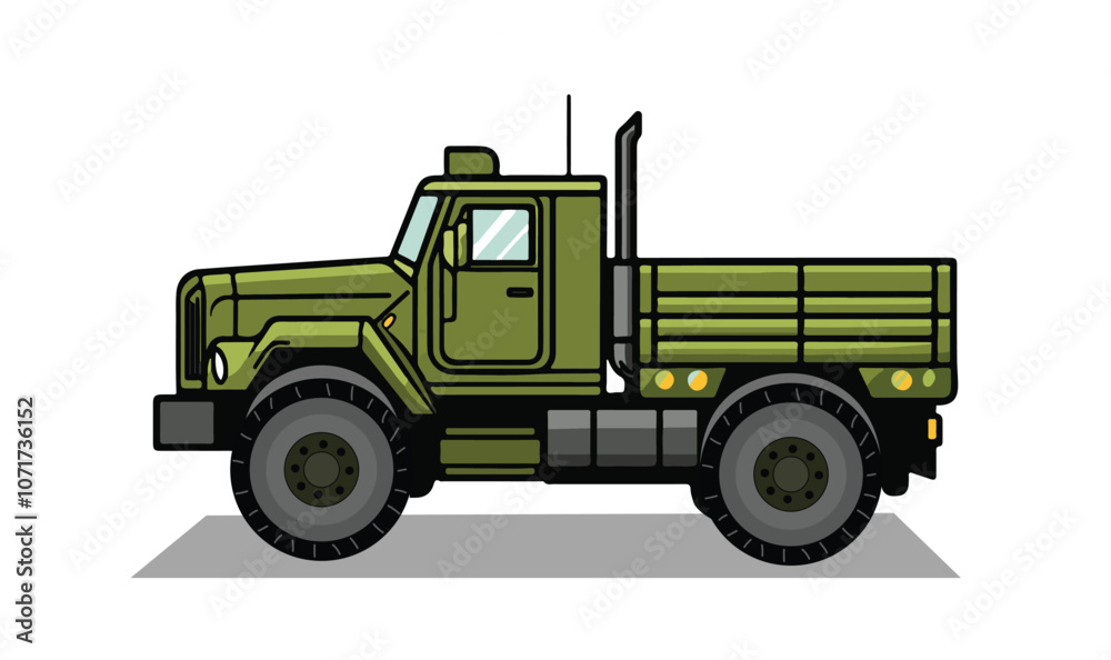 Fototapeta premium A Military Truck Vector Illustration
