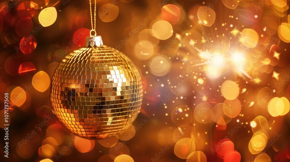 Obraz premium A gold disco ball 