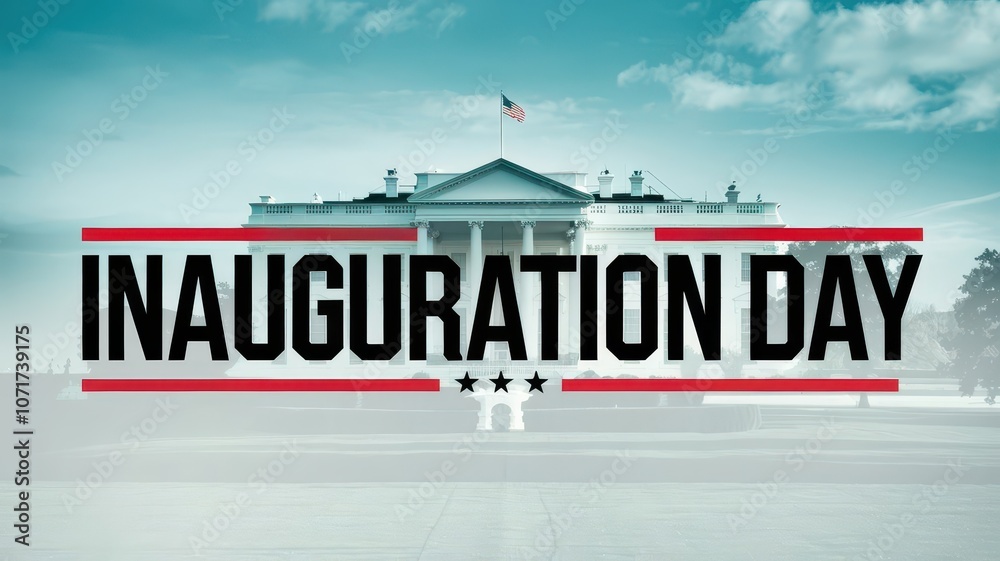 Naklejka premium Inauguration Day Celebration Banner Template Background ,Presidential Inauguration Ceremony Design 