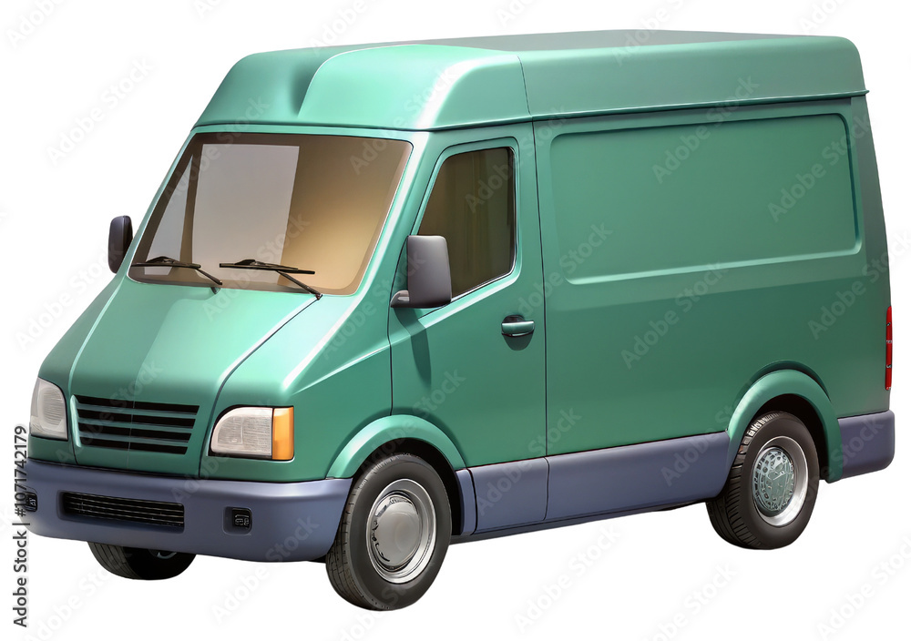 3D Commercial Vehicle Van Isolated on White or Transparent Background, Delivery Van for Branding and Marketing 3D Commercial Vehicle Van Isolated on White or Transparent Background, Delivery Van for Branding and Marketing