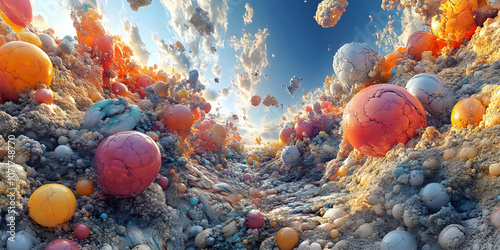 abstract shapes, colorful background, ai generated. photo