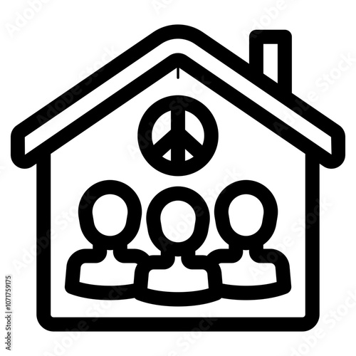 asylum house for refugees icon