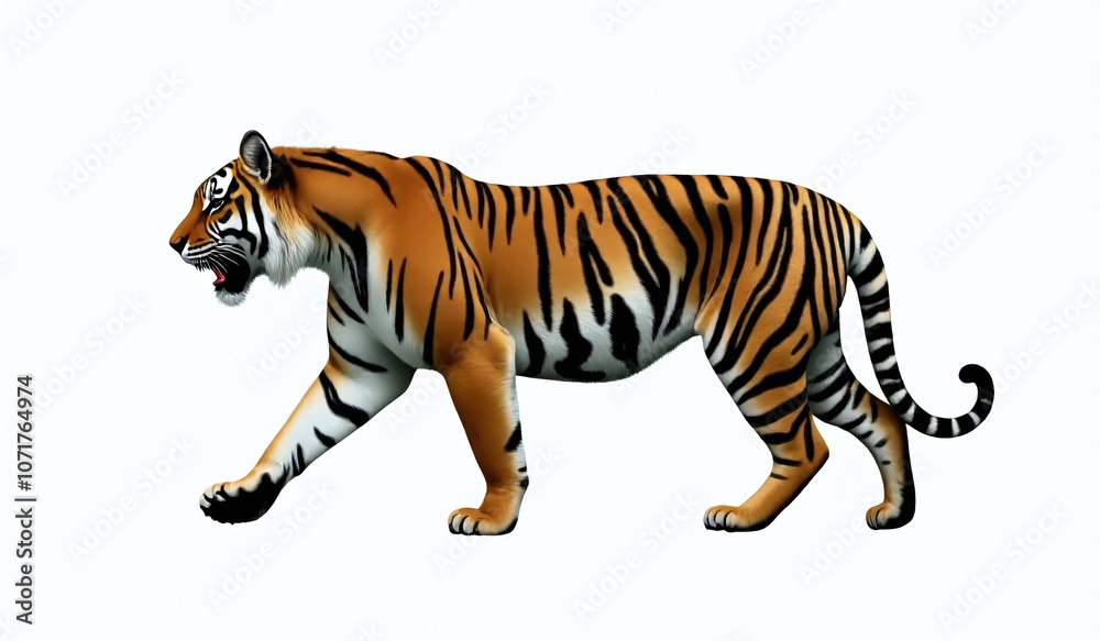 Fototapeta premium bengal tiger full body png image white background available download use