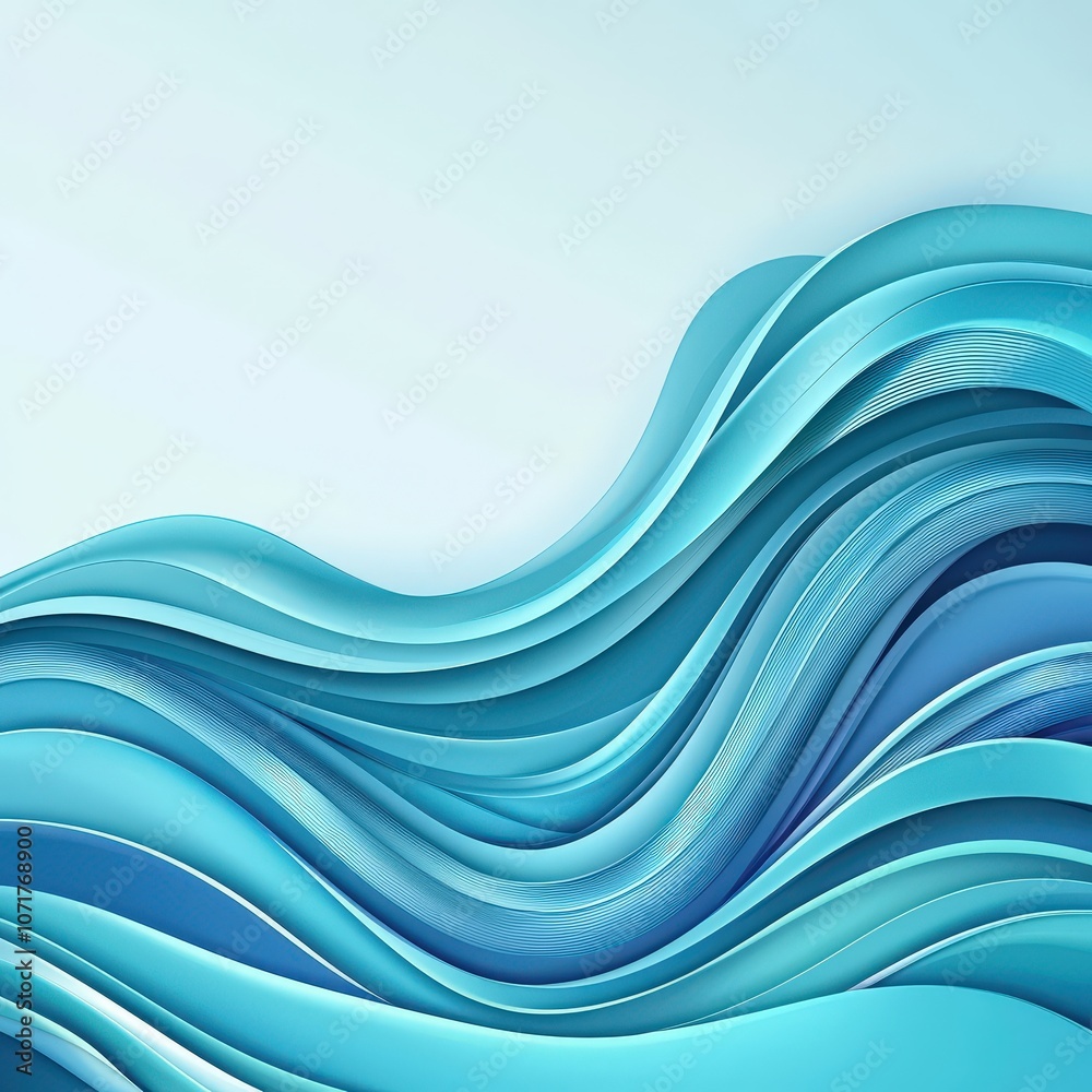 Fototapeta premium Abstract Waves in Blue Tones for Modern Design