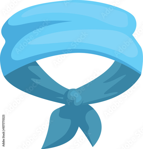 Light blue headscarf or bandana tied around the head, fashion accessory for men and women