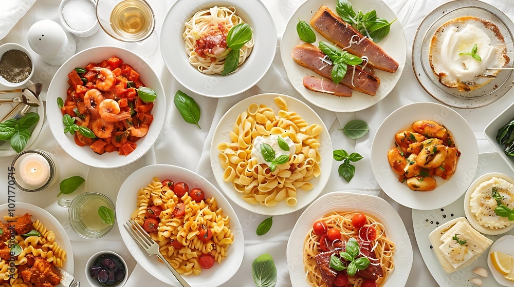 Delicious Italian Food Platter - A Feast for the Senses, Illustration Delicious Italian Food Platter - A Feast for the Senses, Illustration