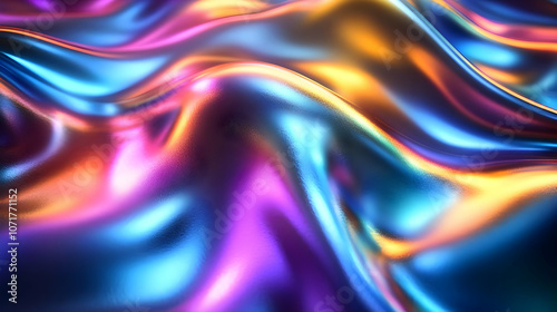 Abstract 3D Background with Iridescent Colors