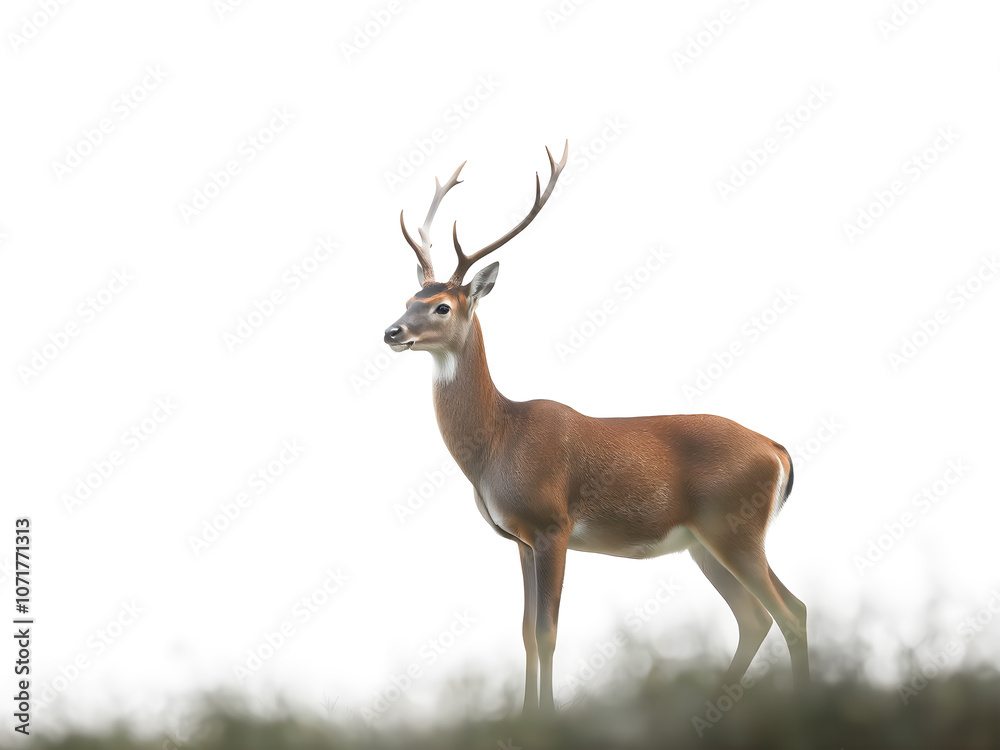 Obraz premium Whitetail Deer (Aulex capreolus) isolated on white background 