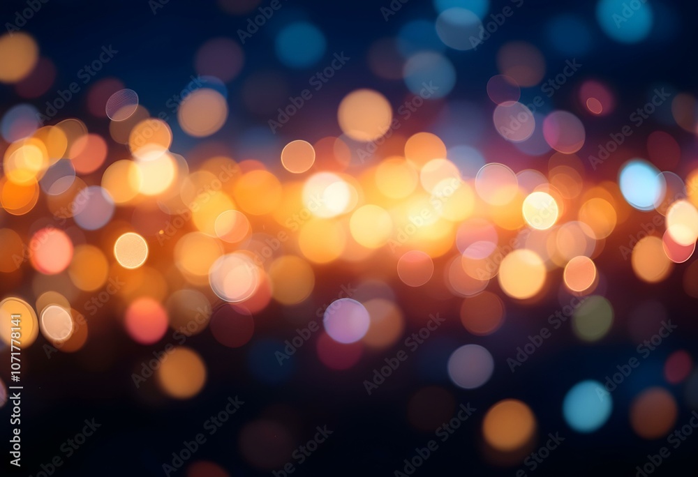 Fototapeta premium Abstract multi colour blurred shiny lights of new year evening with copy space