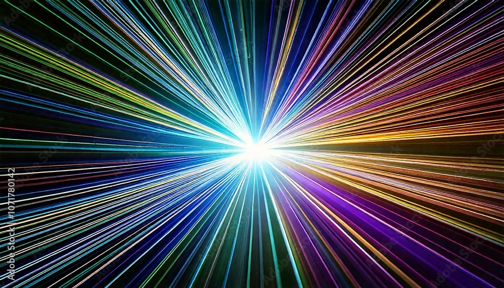 Neon Glowing Rays in Motion. Hyper Speed Space Travel. Neon Glowing Rays in Motion. Hyper Speed Space Travel.
