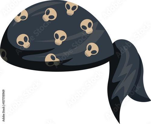 Stylish bandana with skull pattern, representing pirate subculture and fashion trends