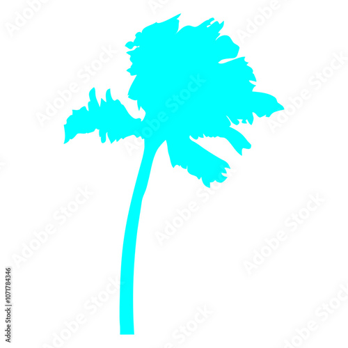 Palm Island Tree Beach Vacation Coconut Sea Cool South Seas Tropical Warm Weather Caribbean Plant Nature Lover Floral Summer Holiday Life Isolated T-Shirt Poster Sticker Print Illustration Silhouette