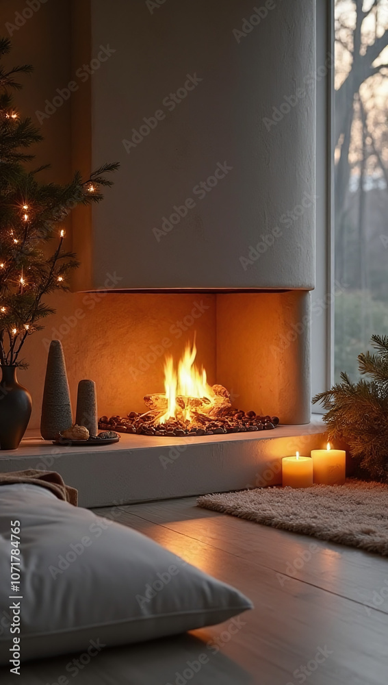 Fototapeta premium close minimal natural organic modern christmas decor futuristic