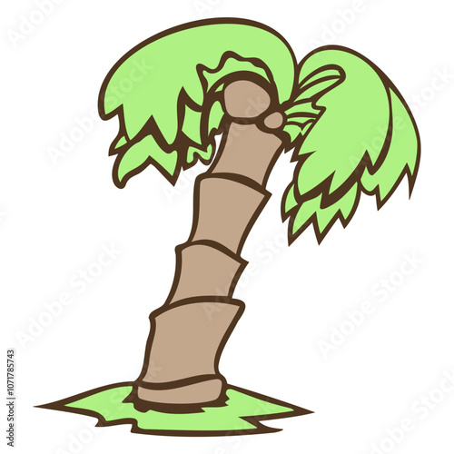 Palm Island Tree Beach Vacation Coconut Sea Nice Cool South Seas Tropical Warm Weather Caribbean Plant Nature Lover Floral Summer Holiday Life Isolated T-Shirt Poster Sticker Print Illustration Design