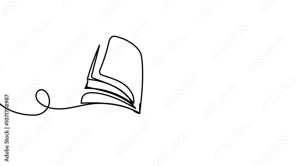 continuous line drawing of an open book Single line vector drawing The ...