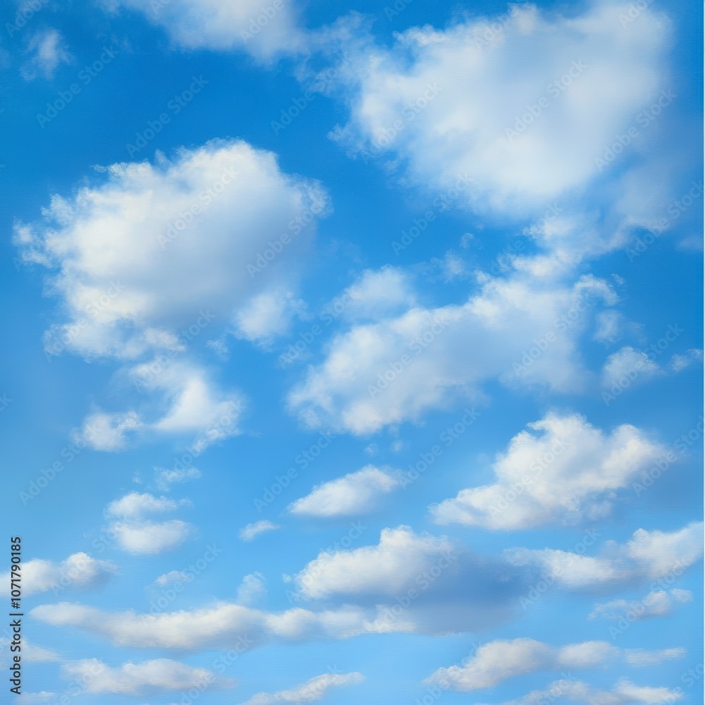 Stunning Blue Sky with Fluffy Clouds Stunning Blue Sky with Fluffy Clouds