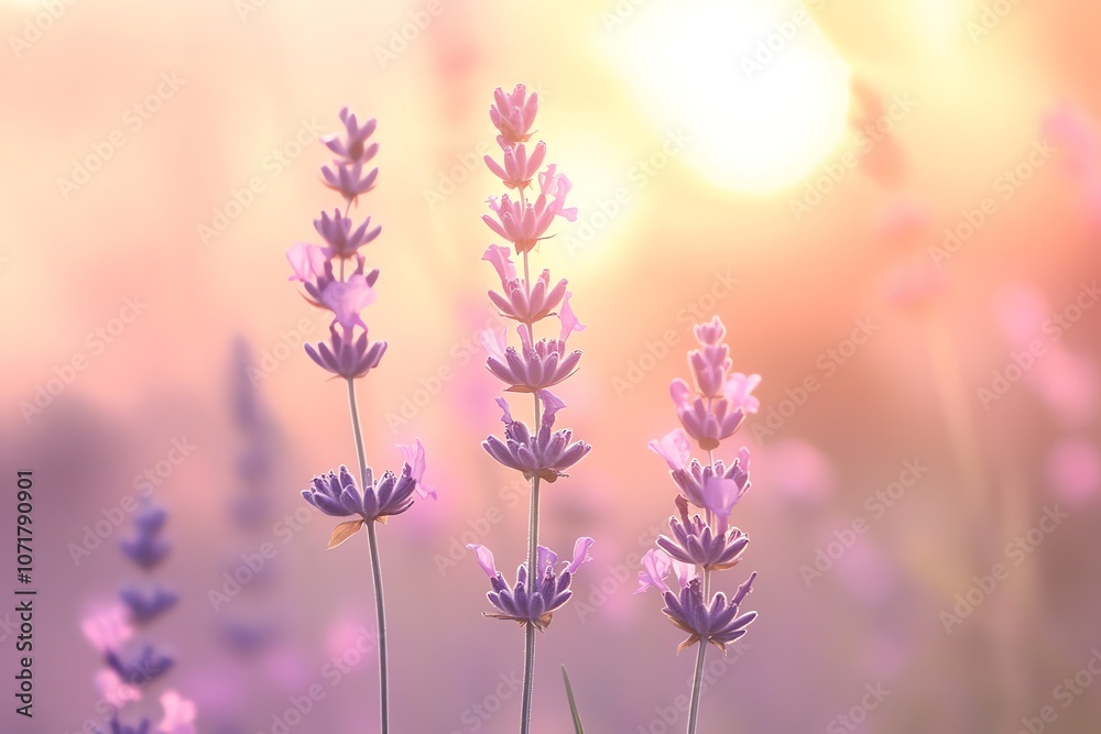 Obraz premium Soft gradients in peach and lavender.