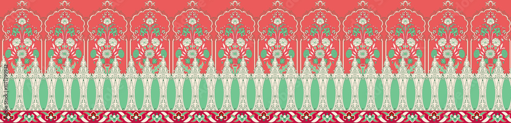 seamless beautiful wallpaper cards border design floral leaf vintage ornament Victorian geometric ethnic print paisley