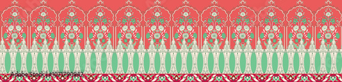 Obraz na płótnie seamless beautiful wallpaper cards border design floral leaf vintage ornament Victorian geometric ethnic print paisley w salonie