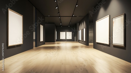 Gallery Interior with Empty Frames photo