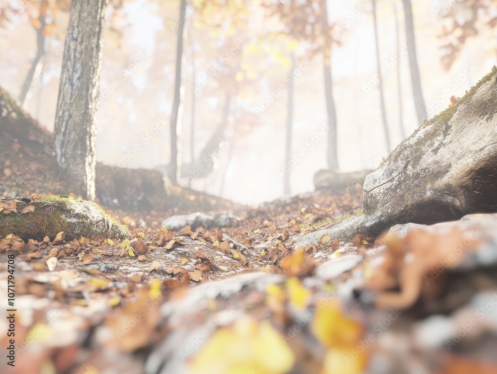 Autumn Forest Path in the Mist Autumn Forest Path in the Mist