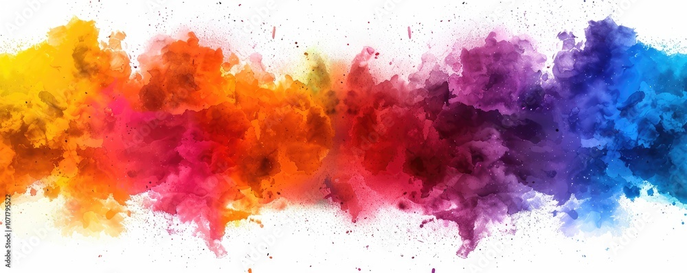Fototapeta premium A vibrant explosion of color in swirling hues of red, orange, yellow, green, blue, and purple, creating a dynamic and artistic effect.