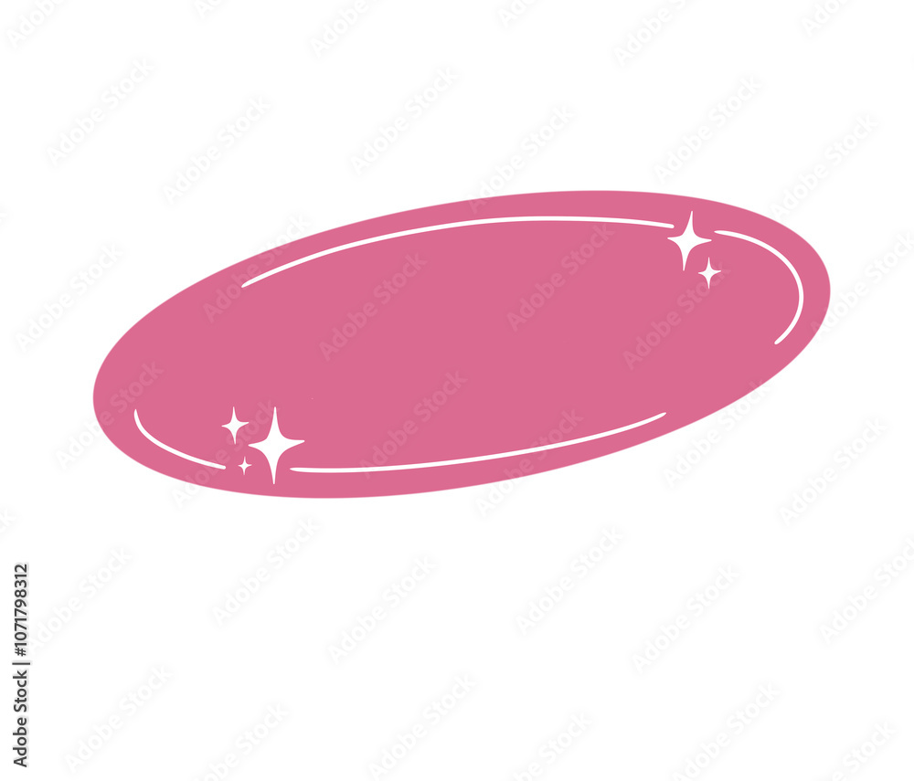 Pink Oval badge with stars Pink Oval badge with stars