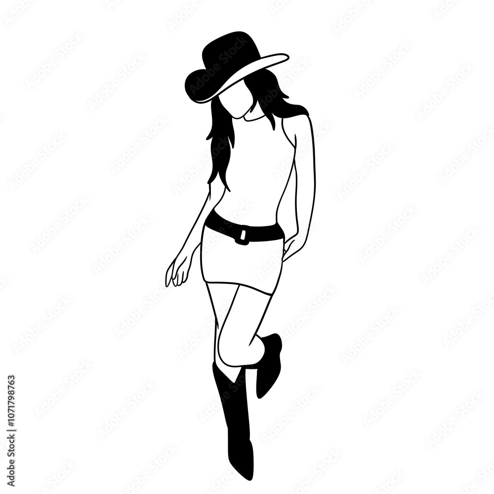 Silhouette of a cowgirl Silhouette of a cowgirl